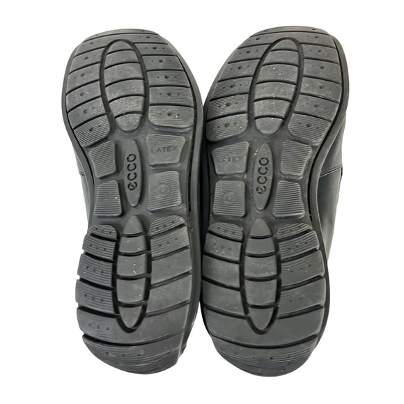 ECCO Black Slip On Drivers Driving Loafers Genuine Leather Slip On Shoes sz 41 - Picture 15 of 16